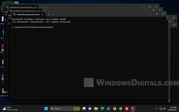 Crash Windows 11 with CMD window