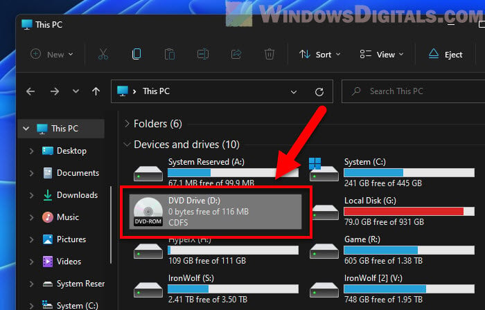 Creating a virtual CD drive in Windows 11