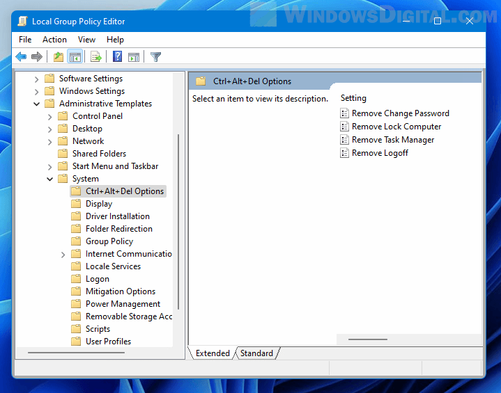 Ctrl Alt Delete Options Windows 11