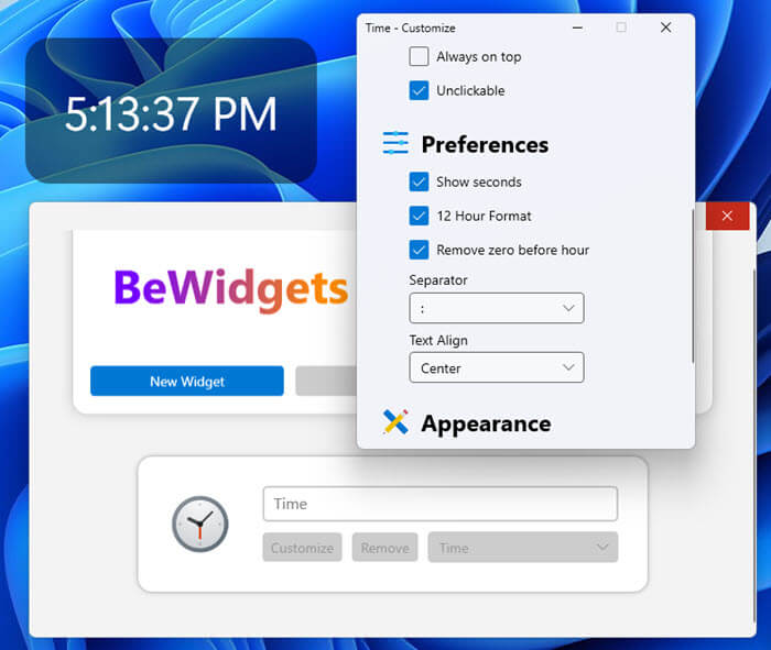 Customize Widget Windows 11