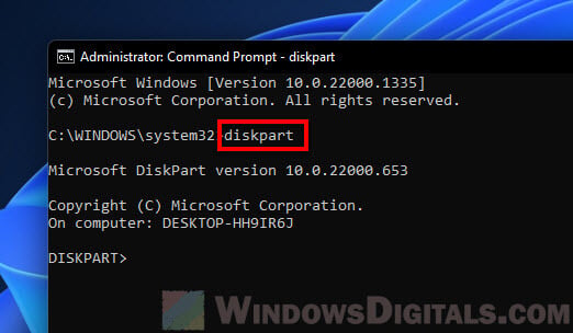 DISKPART Windows 11