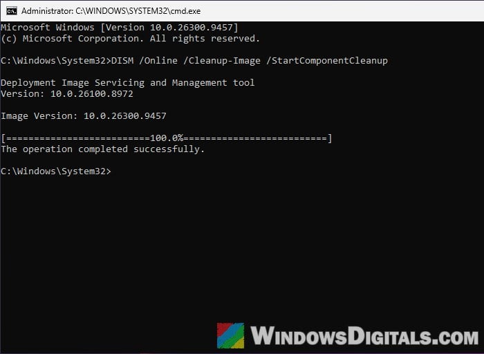 DISM StartComponentCleanup Command Prompt Windows 11