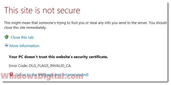 DLG_FLAGS_INVALID_CA DLG_FLAGS_SEC_CERT_CN_INVALID