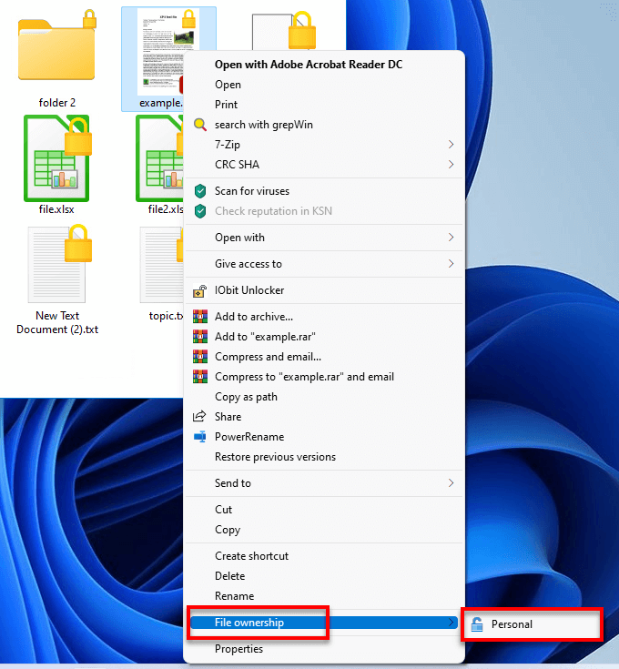 Decrypt file or folder Windows 11