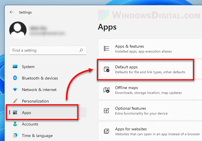 Default apps Windows 11