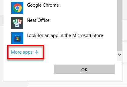 Default apps more apps Windows 11