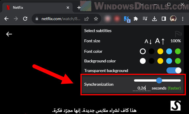 Delay or speed up subtitles on Netflix