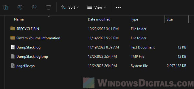 Delete pagefile.sys after moving virtual memory to another drive