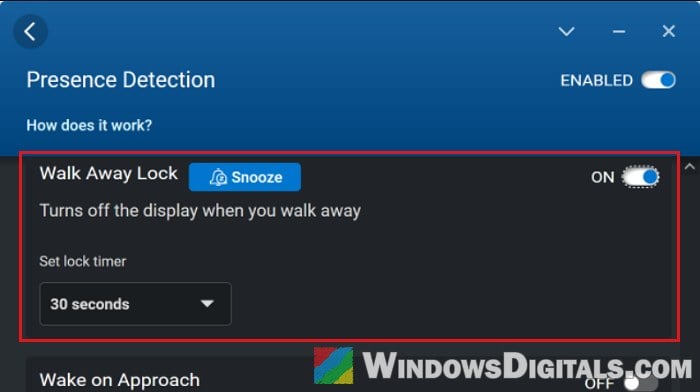 Dell Optimizer Presence Detection Walk Away Lock