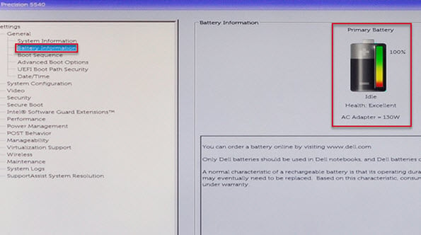 Dell laptop won't run on Battery