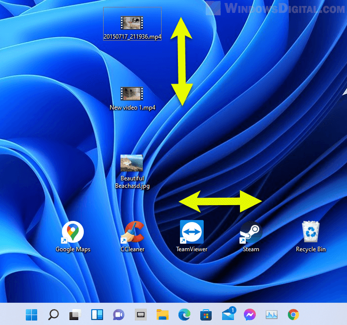 Desktop icon spacing Windows 11