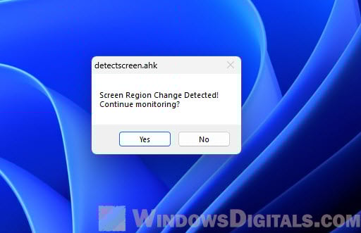 Detect screen changes and notify with sound alert
