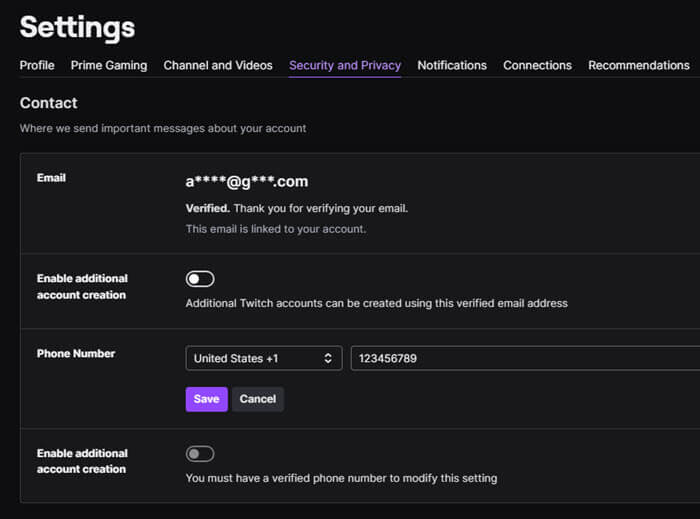 Different Twitch verification method