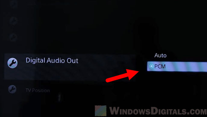 Digital Audio Out PCM Auto or Pass Through