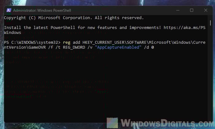 Disable Game DVR in the registry