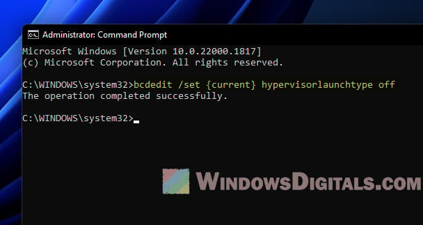 Disable Hyper-V in Windows 11