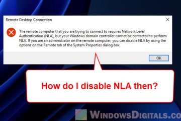 Disable Network Level Authentication in Windows 11 10