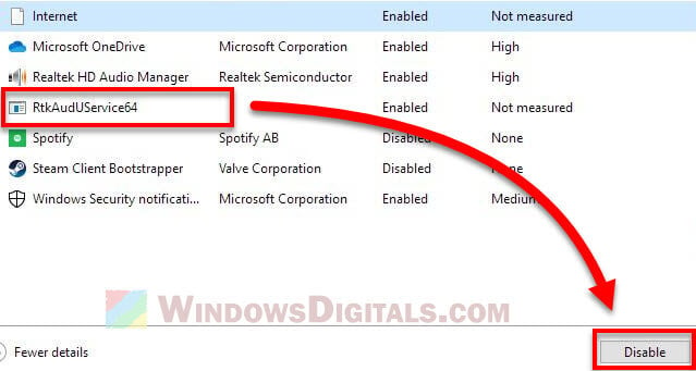 Disable RtkAudUService64.exe