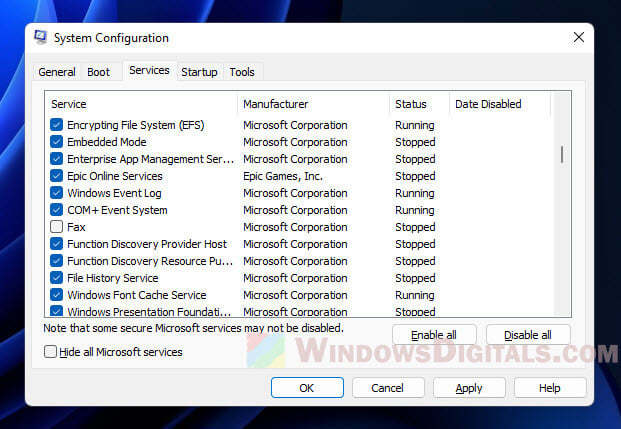 Disable unnecessary services Windows 11 for gaming