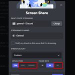 Discord screen share stream low quality and FPS