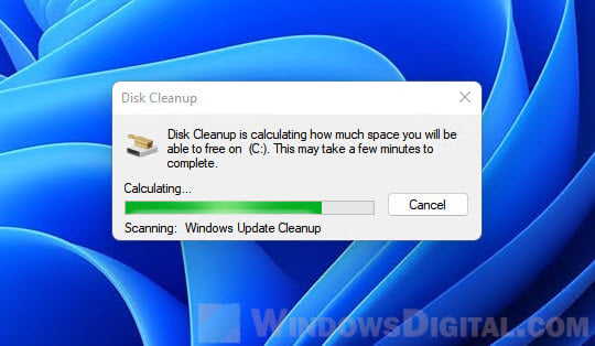 Disk Cleanup Calculating