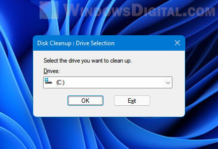 Disk Cleanup Drive Selection