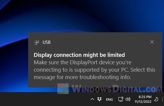 Display Connection Might Be Limited Windows 11