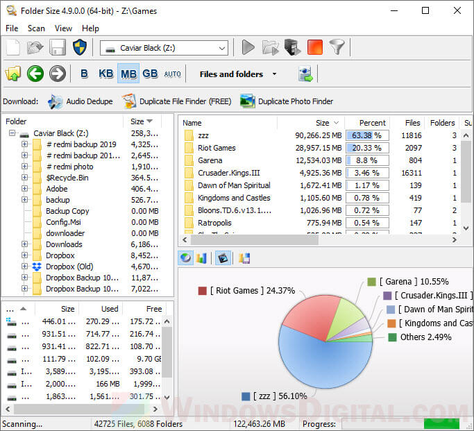 Display folder size in Windows 10 file explorer