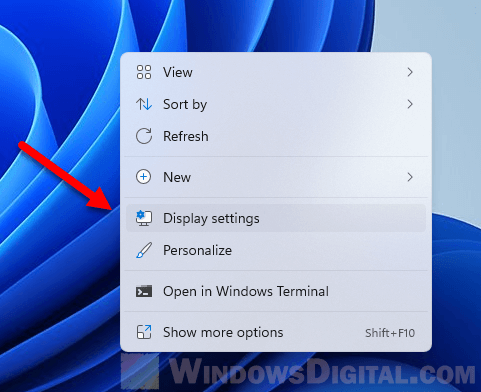 Display settings Windows 11