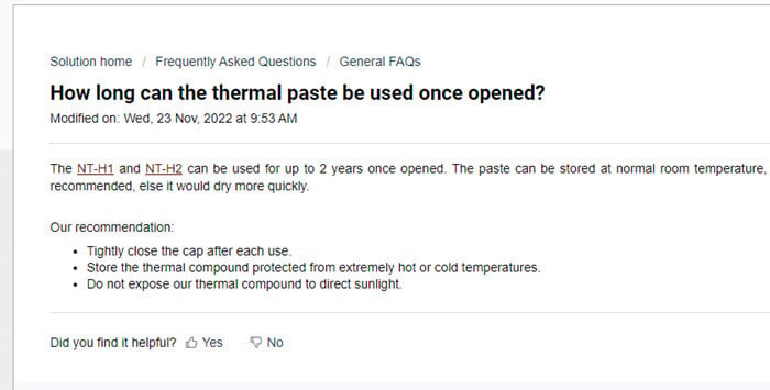 Does Thermal Paste Expire