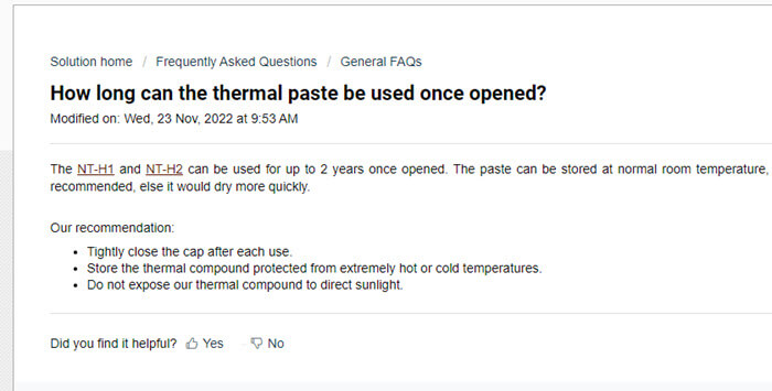 Does Thermal Paste Expire