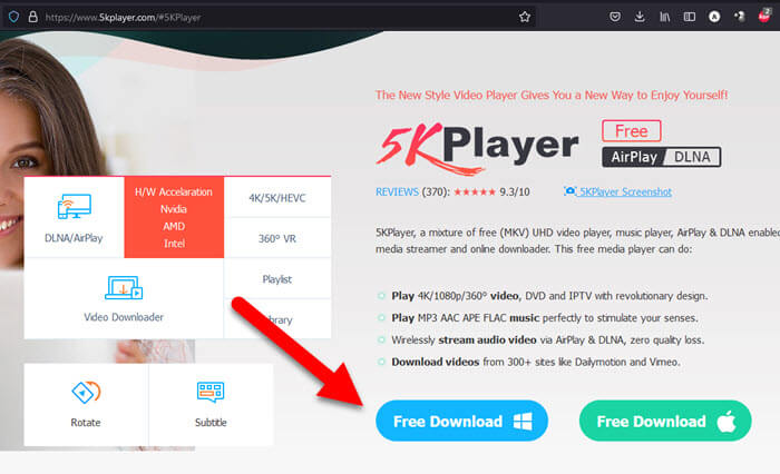 Download 5KPlayer on Windows Laptop PC