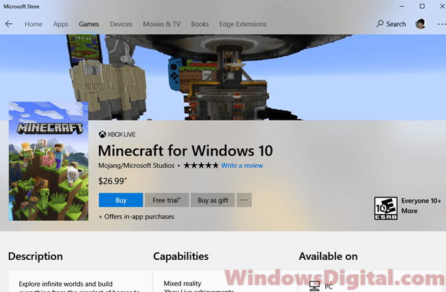 Download Minecraft Windows 10 Edition Free For Pc With Minecraft Java