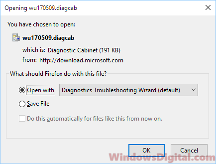 Download Windows 10 Update troubleshooter