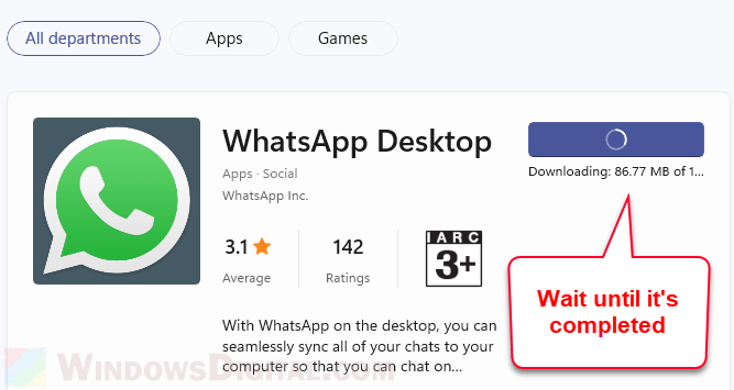 Download and install WhatsApp Desktop for Windows 11 PC