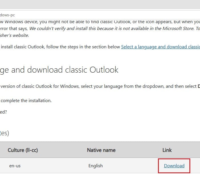Download classic Outlook from Microsoft for Windows 11