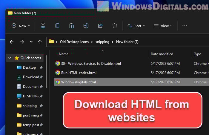 Downloading HTML from a Website