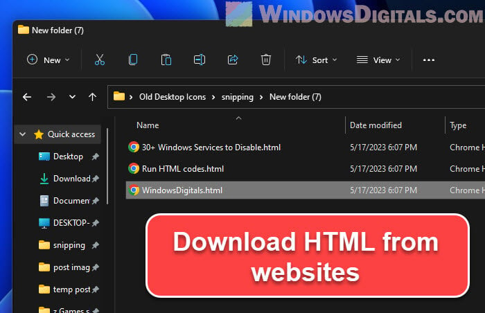 Downloading HTML from a Website