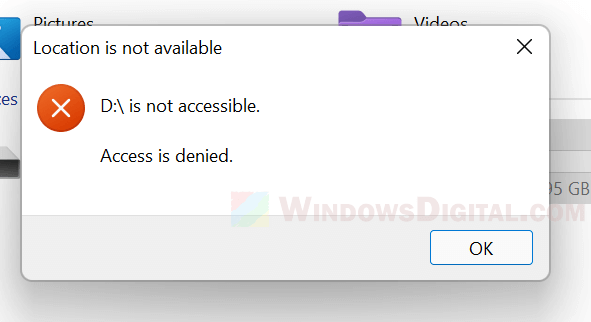 Drive is not accessible access is denied