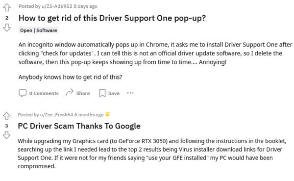 Driver Support One Reddit