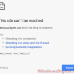 ERR_CONNECTION_TIMED_OUT Chrome Website Windows 10