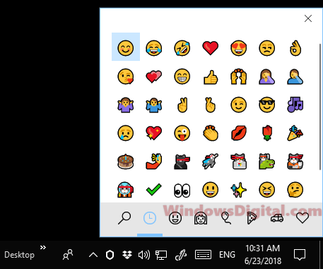 Emoji Panel Keyboard Shortcut Windows 10 Not Working
