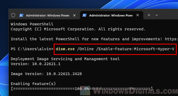 Enable Hyper-V Windows 11 PowerShell