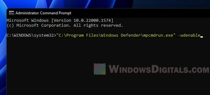 Enable Windows Defender Service