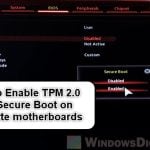 Enabling TPM 2.0 and Secure Boot on Gigabyte Motherboard