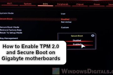 Enabling TPM 2.0 and Secure Boot on Gigabyte Motherboard