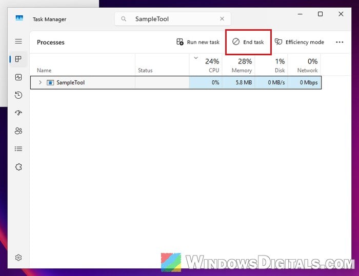 End task app in Task Manager Windows 11