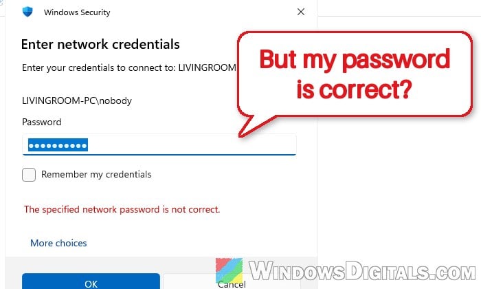 "Enter Network Credentials" Keeps Asking When Opening Another PC on Windows 11