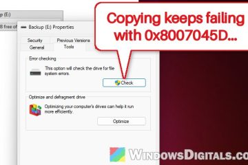 Error 0x8007045D "I/O Device Error" in Windows 11 or 10