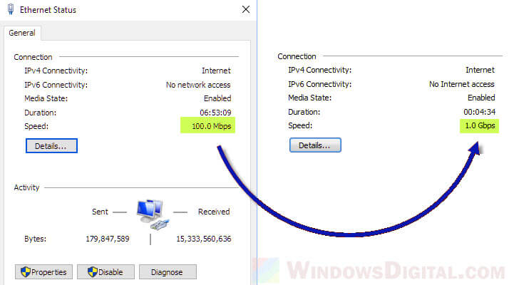 Ethernet Internet Speed Capped at 100 Mbps